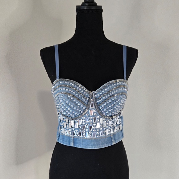 Jean Corset with Rhinestones - Picture 2 of 4